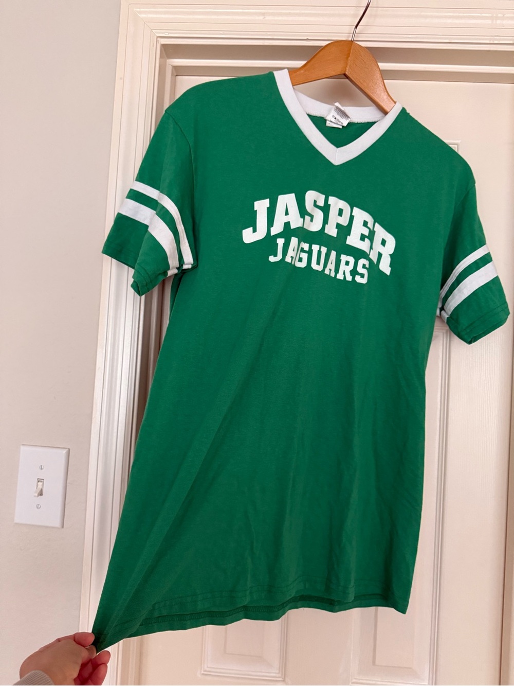 Jasper Jaguars Green V-Neck Team Tee